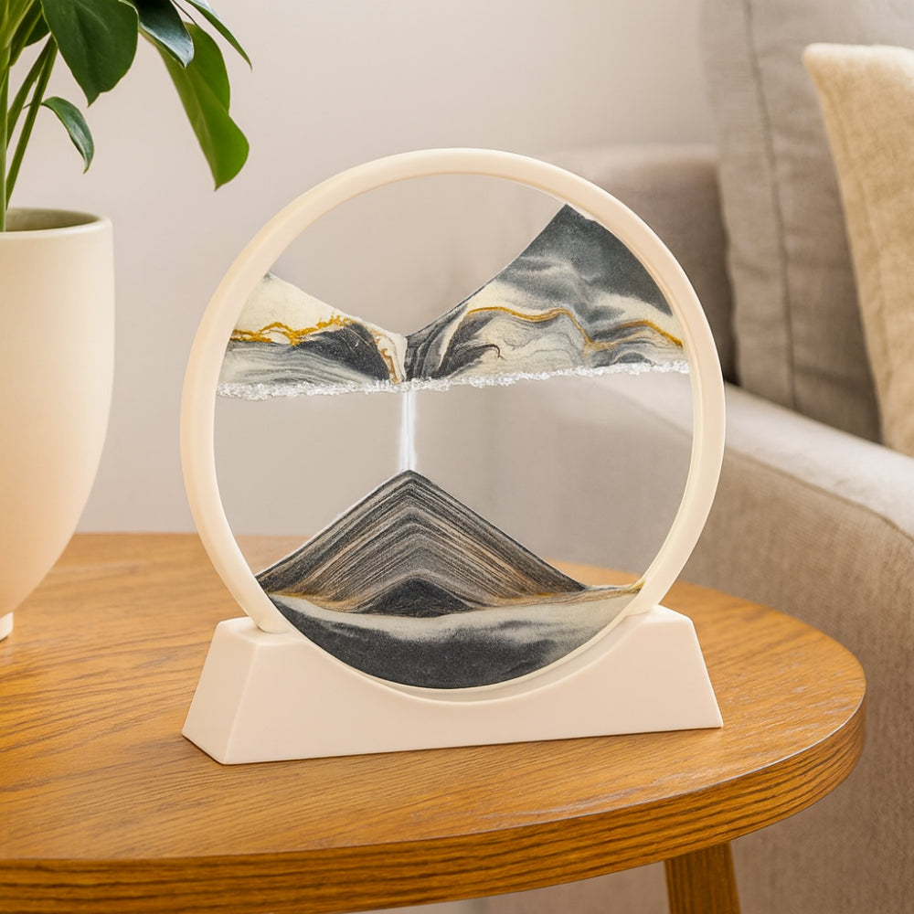 Home Decor Sand Art Moving Glass Display Table Sculpture