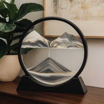 Home Decor Sand Art Moving Glass Display Table Sculpture