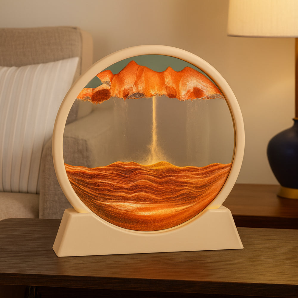 Home Decor Sand Art Moving Glass Display Table Sculpture