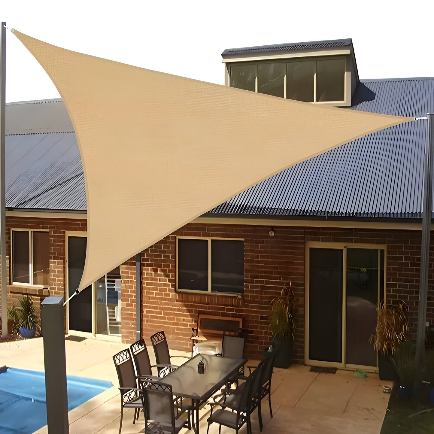 Vela de Sombra TriBlocker | Diseño Triangular Impermeable con Protección UV
