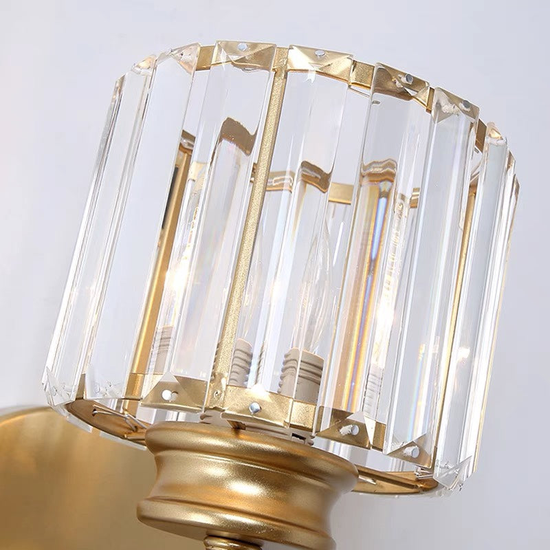 Lampada da parete in cristallo | Applique moderna in vetro e ferro