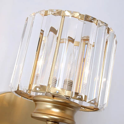Lampada da parete in cristallo | Applique moderna in vetro e ferro