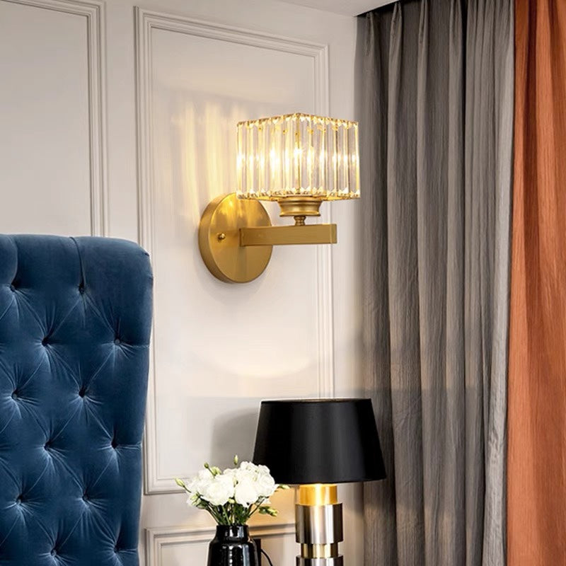 Crystal Wall Light | Modern Glass & Iron Sconce