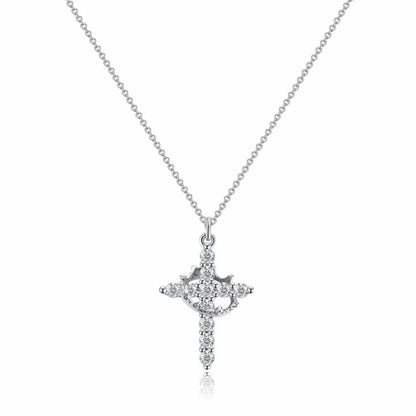 Collana con Ciondolo Croce Corona Regalo Gioiello Fede Festa della Mamma