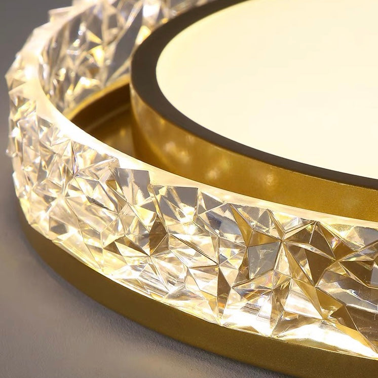 Crystal Halo LED Ceiling Light | Remote Dimmable Flush Mount