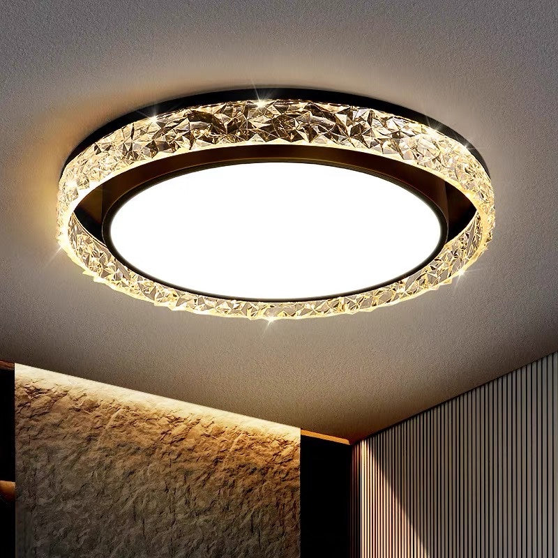 Crystal Halo LED Ceiling Light | Remote Dimmable Flush Mount