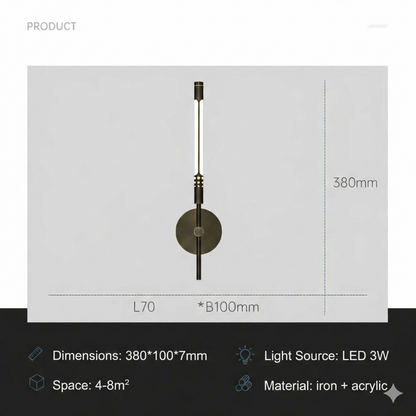 Applique da parete moderna in metallo e acrilico con luce LED per interni