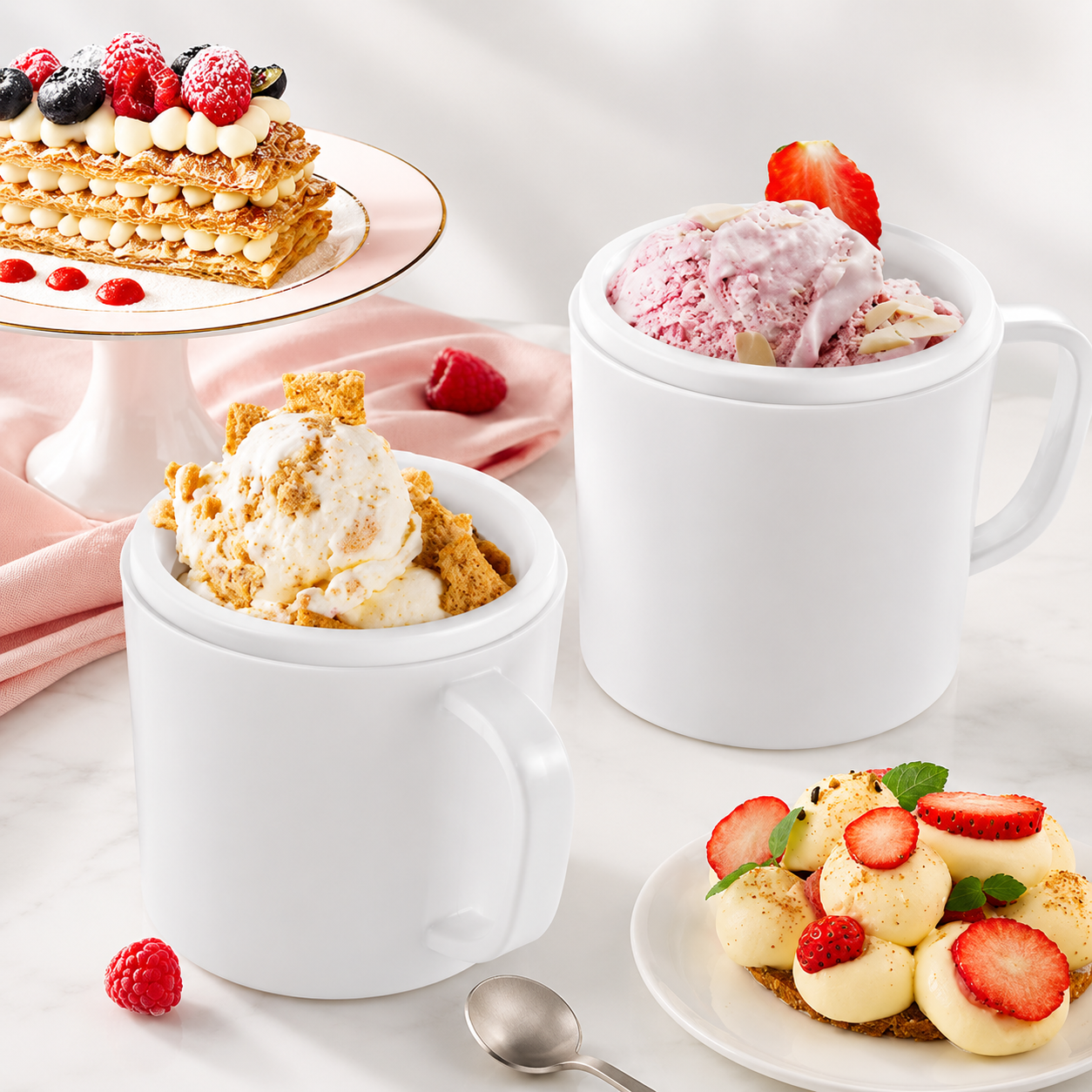 Macchina per Gelato da Banco con Doppia Ciotola per Dessert Surgelati
