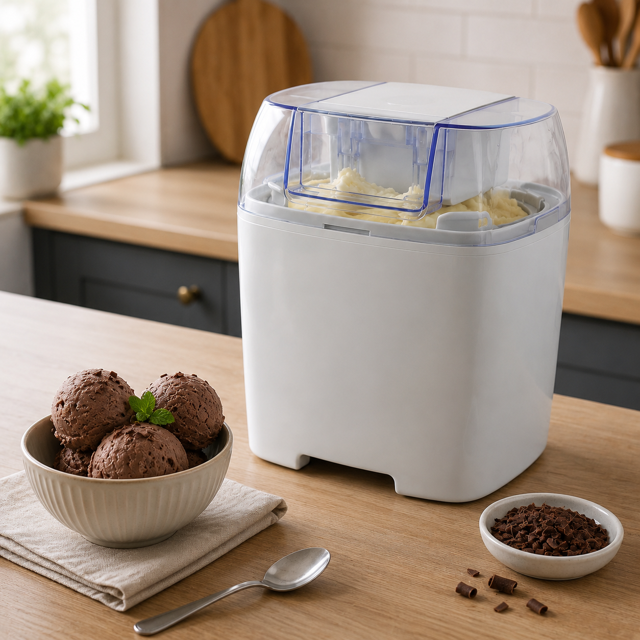 Macchina per Gelato Fai-da-Te con Ciotola per Dessert Surgelati