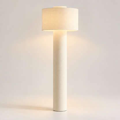 Høj gulvlampe med indirekte belysning og dekorativt design
