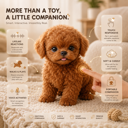 Brinquedo Interativo de Cachorro Robótico Companheiro Realista