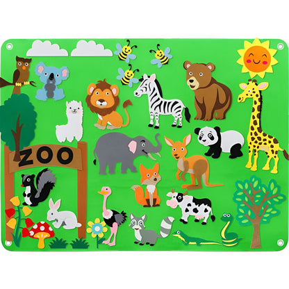 Tablero de fieltro para pared, interactivo, para exhibición de aprendizaje infantil