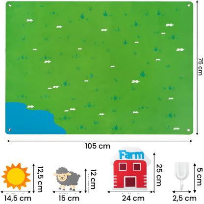 Tablero de fieltro para pared, interactivo, para exhibición de aprendizaje infantil