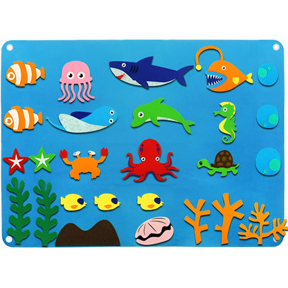 Tablero de fieltro para pared, interactivo, para exhibición de aprendizaje infantil