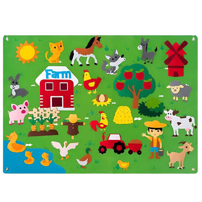 Tablero de fieltro para pared, interactivo, para exhibición de aprendizaje infantil