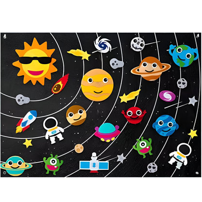 Tablero de fieltro para pared, interactivo, para exhibición de aprendizaje infantil