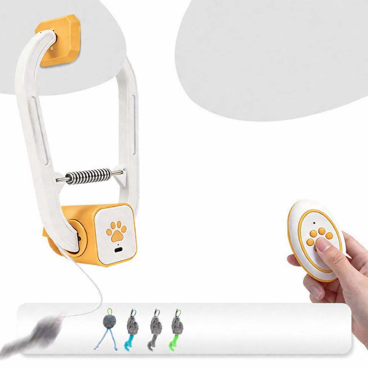 Juguete para gato interactivo con señuelo electrónico recargable por USB en forma de ratones