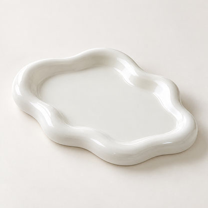 Tavă organizatoare pentru bijuterii, din ceramică, decorativă pentru măsuța de toaletă
