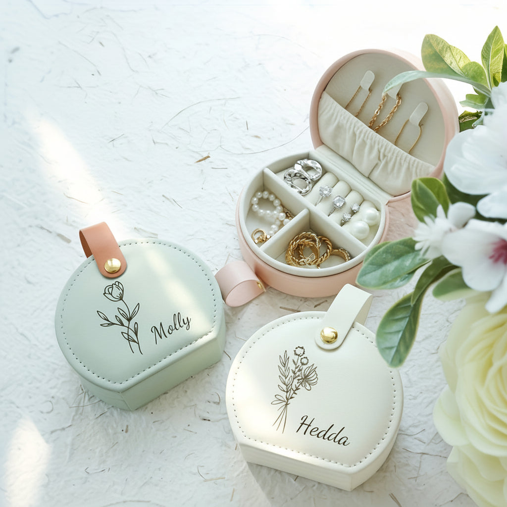 Scatola per Gioielli Regalo per la Festa della Mamma Astuccio Personalizzato per Orecchini da Viaggio