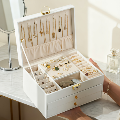 Jewelry Box Organizer Mothers Day Gift Lockable Storage Case
