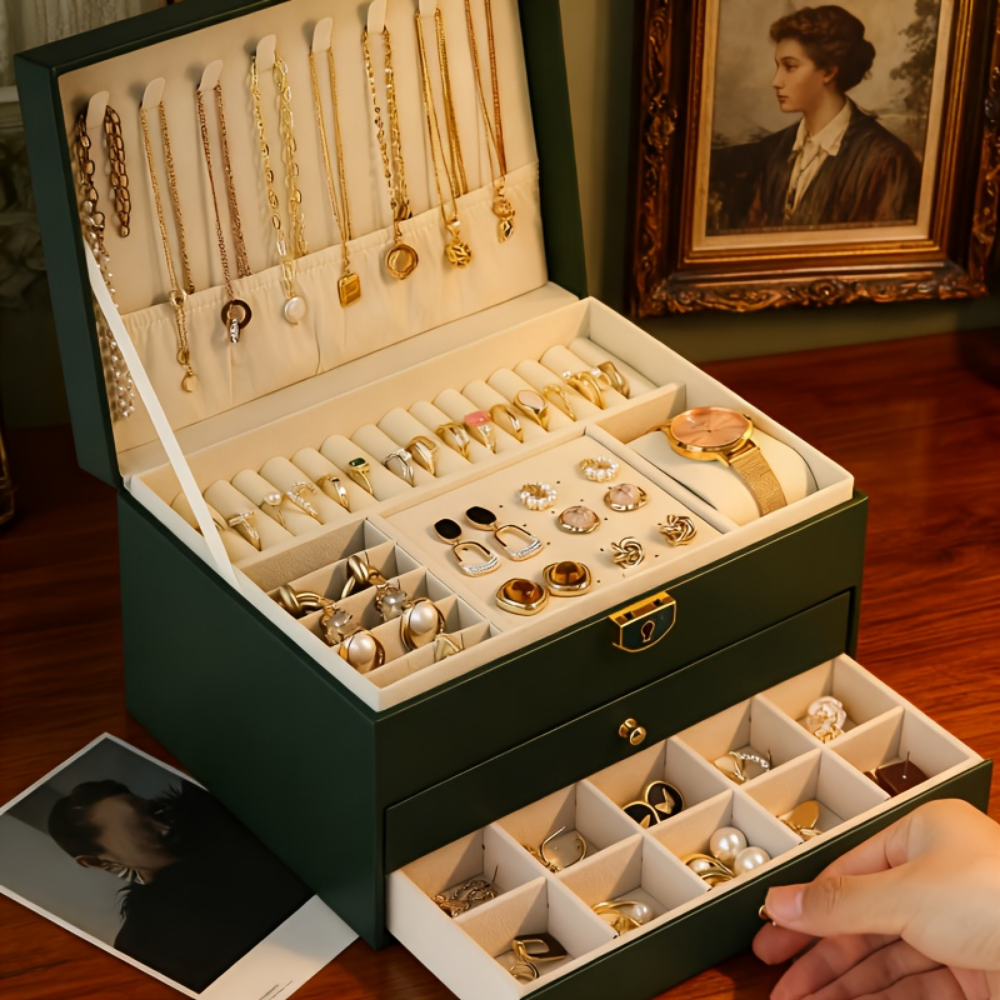 Jewelry Box Organizer Mothers Day Gift Lockable Storage Case