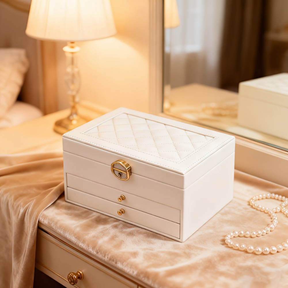 Jewelry Box Organizer Mothers Day Gift Lockable Storage Case