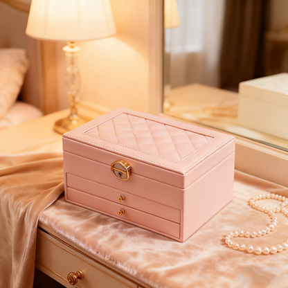 Jewelry Box Organizer Mothers Day Gift Lockable Storage Case