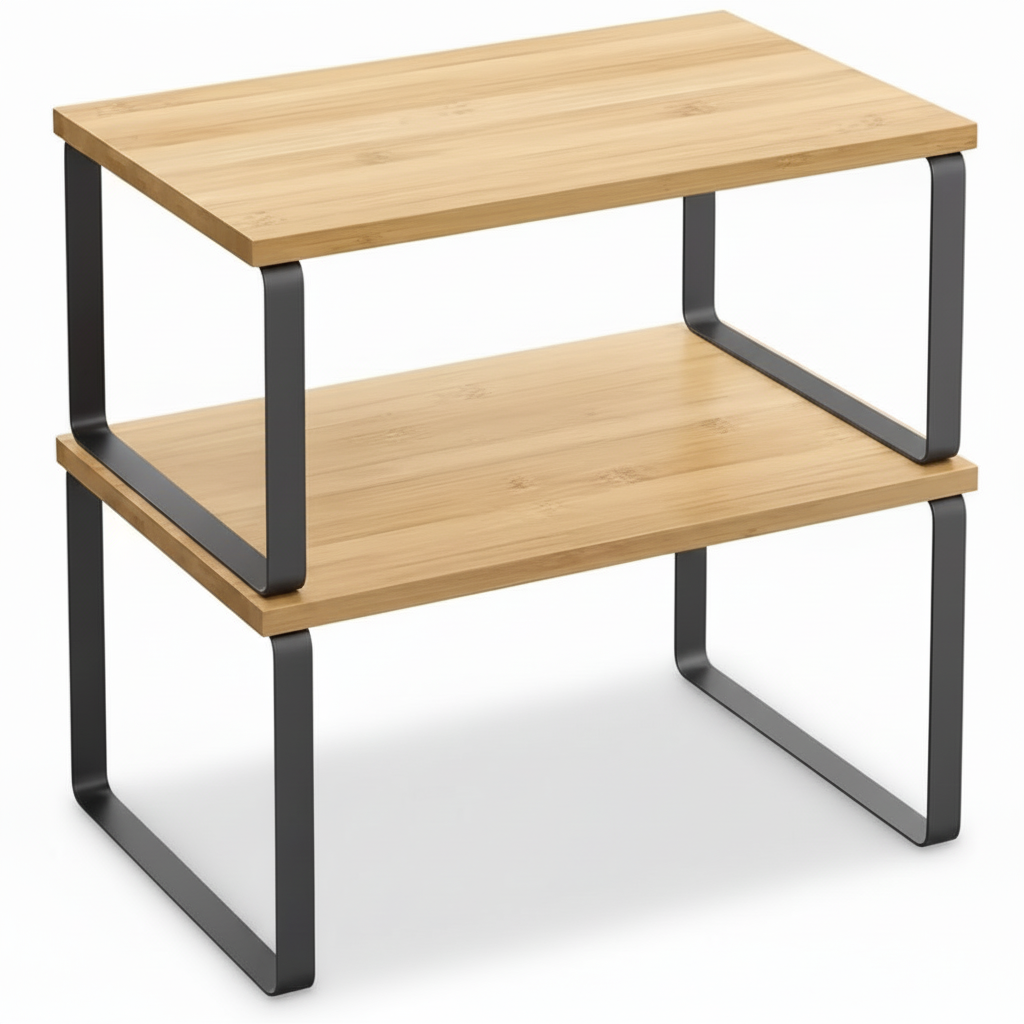 Raft organizator stivuibil din metal pentru dulap de bucătărie, suporturi de depozitare