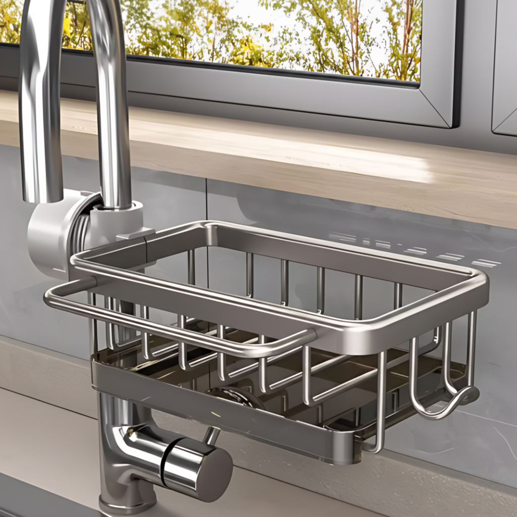 Küchenspülen-Organizer Aluminium-Aufbewahrungskorb Schnellentwässerungs-Design