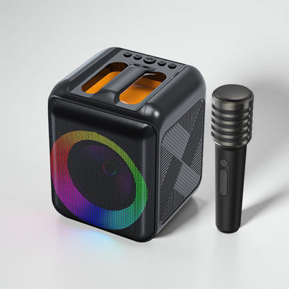 Máquina de Karaoke Coluna Bluetooth Portátil Microfones Sem Fios