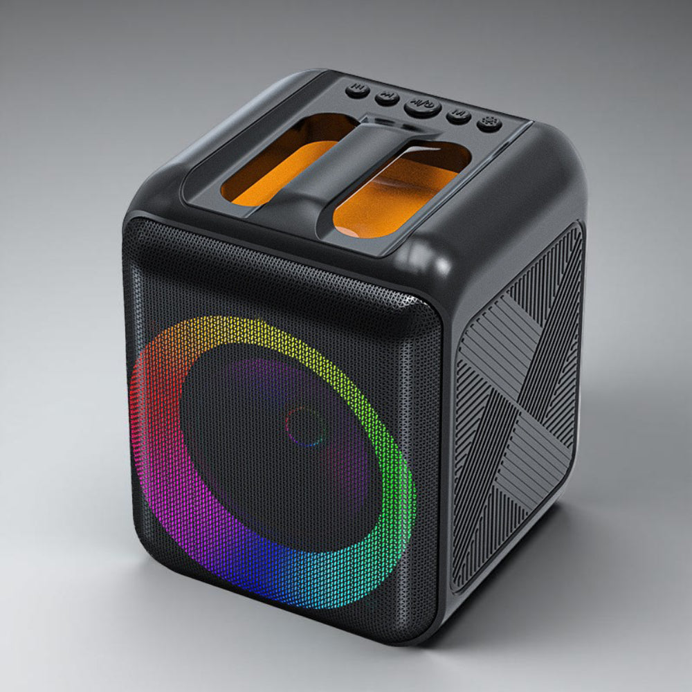 Máquina de Karaoke Coluna Bluetooth Portátil Microfones Sem Fios