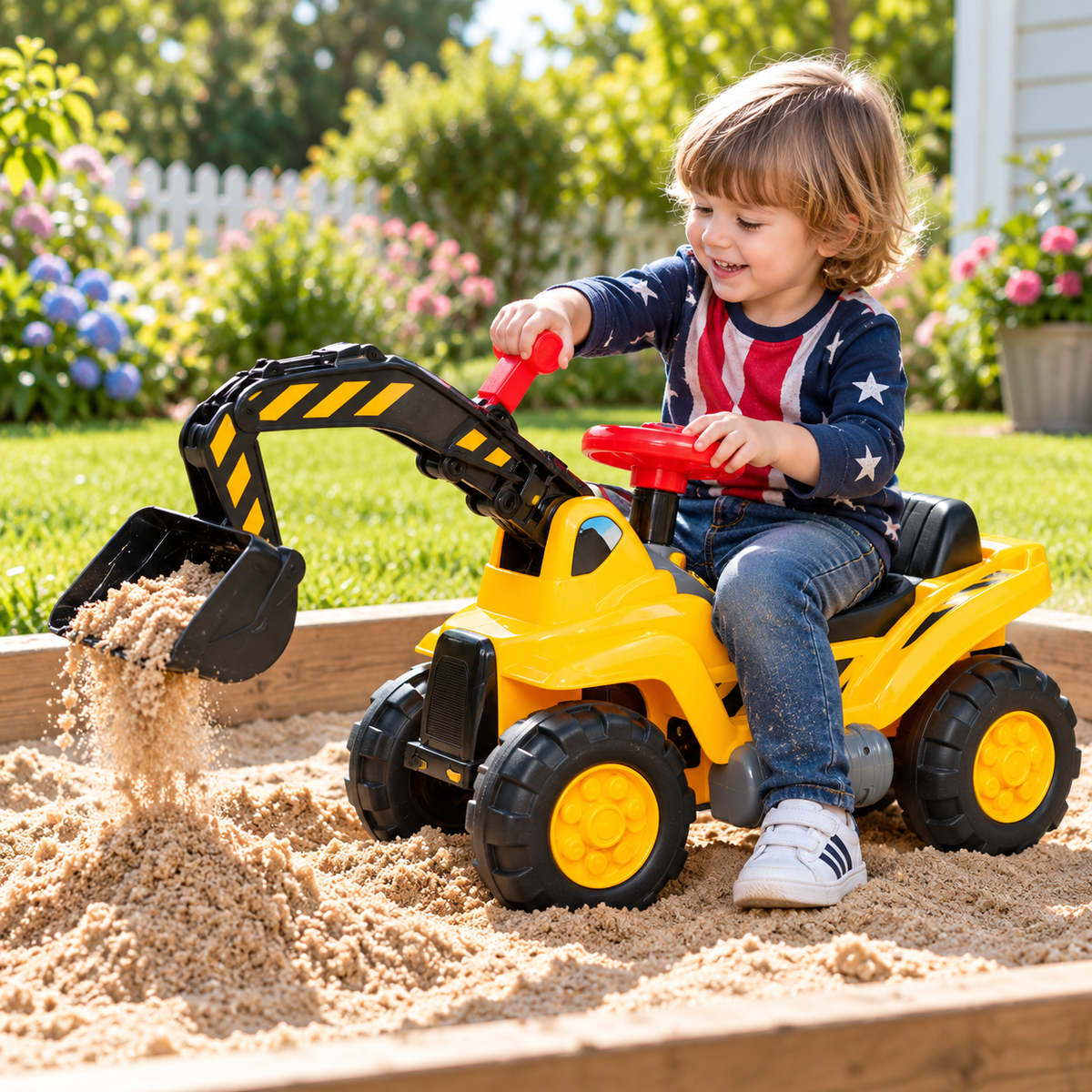 Kids Excavator Toy Outdoor Ride On Fun Active Play