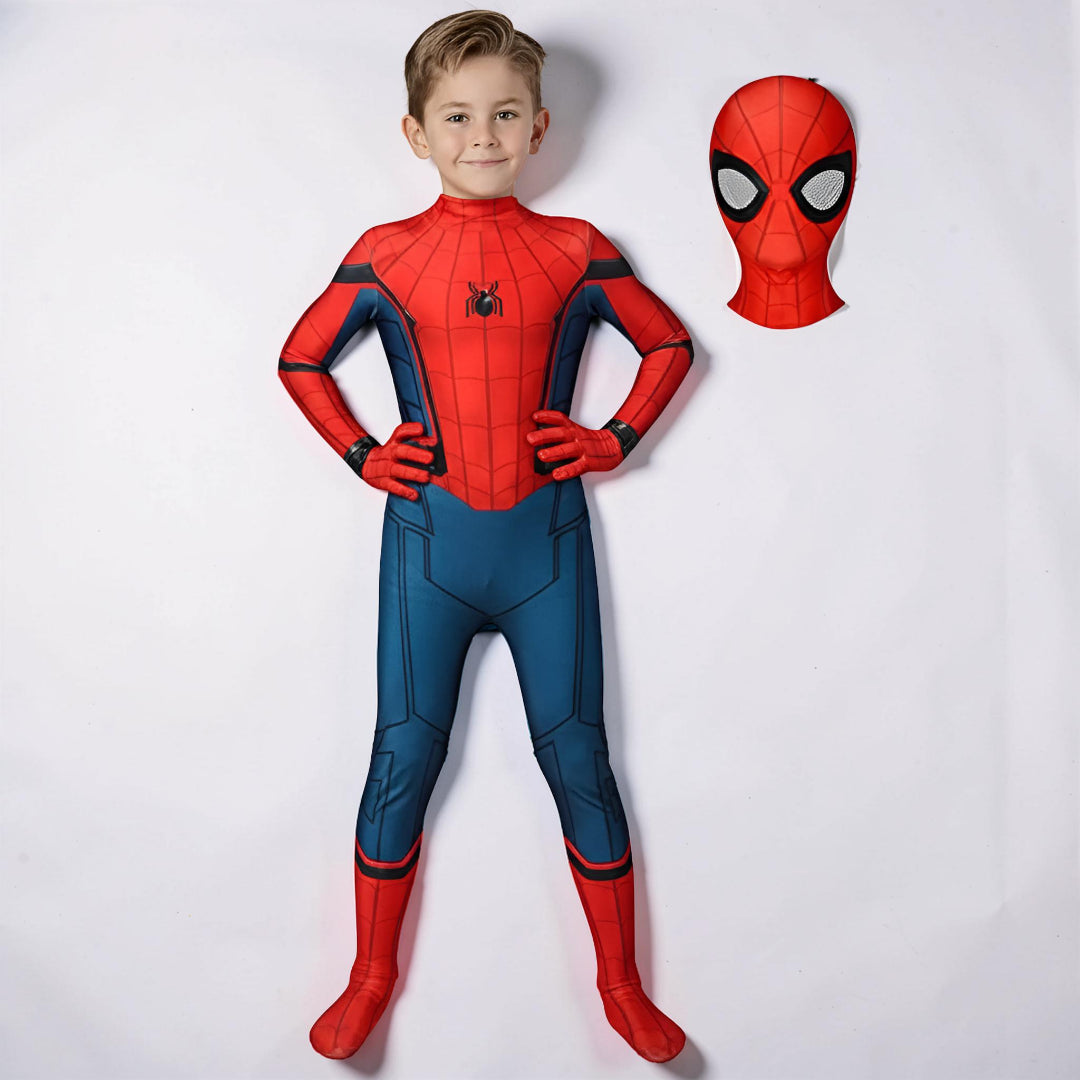Fato de Carnaval de Super-Herói para Crianças com Máscara e Tecido Elástico para Halloween