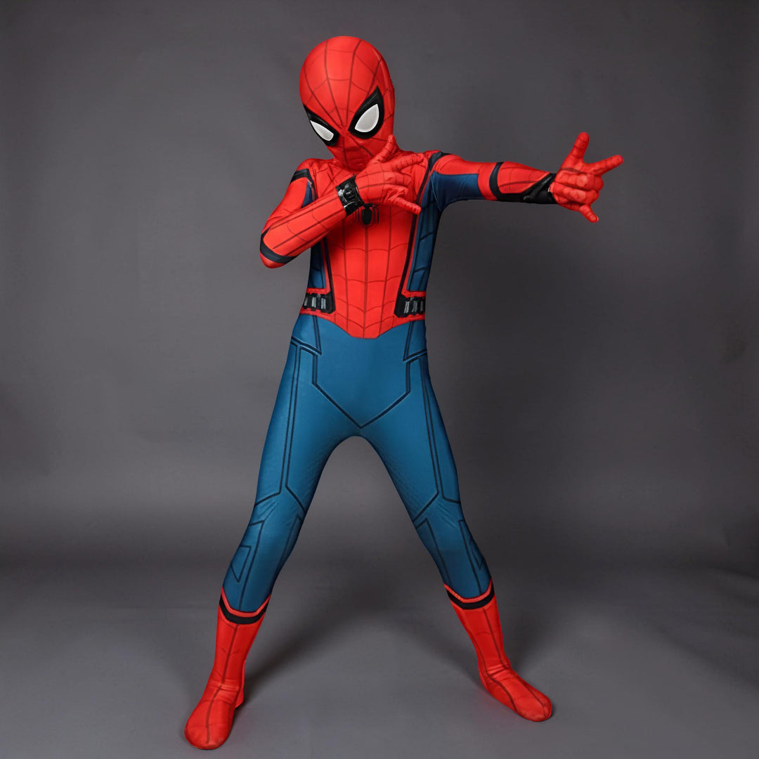 Fato de Carnaval de Super-Herói para Crianças com Máscara e Tecido Elástico para Halloween