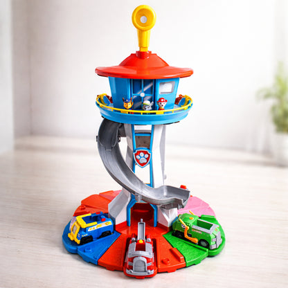 Kids Toy Car Slide Tower Racing Track Playset