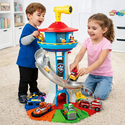 Kids Toy Car Slide Tower Racing Track Playset