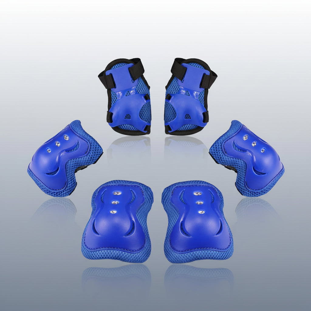 Conjunto de protección para niños con rodilleras, coderas y muñequeras ajustables