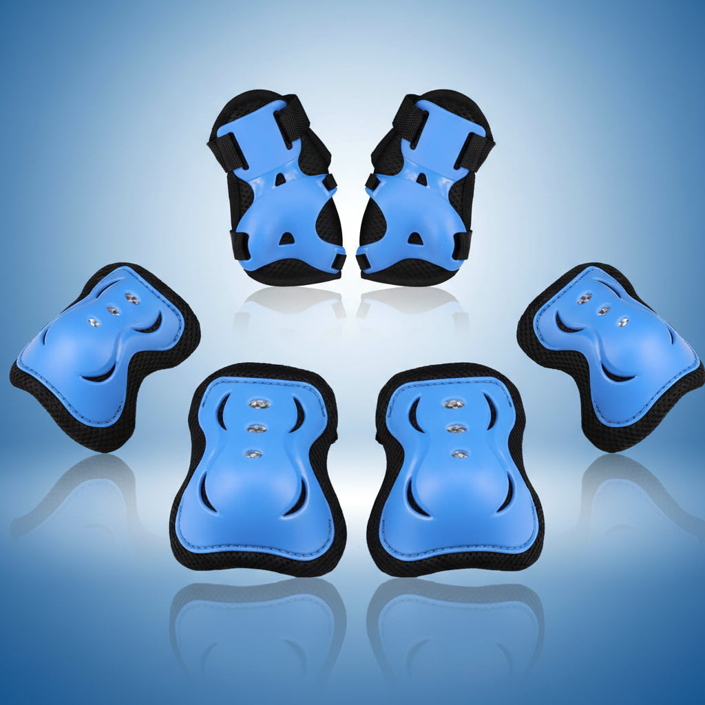Conjunto de protección para niños con rodilleras, coderas y muñequeras ajustables