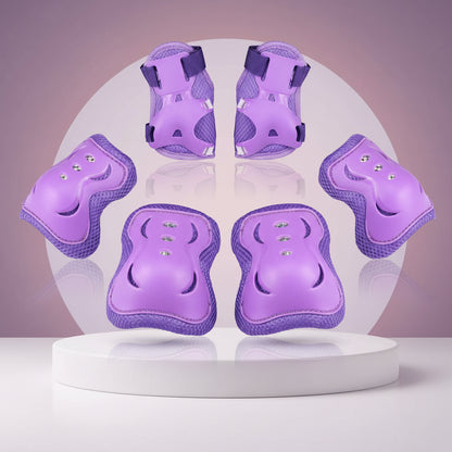 Conjunto de protección para niños con rodilleras, coderas y muñequeras ajustables