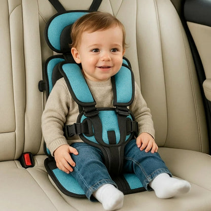 Cadeira Auto Infantil Portátil Dobrável com Arnês de Segurança para Viagem