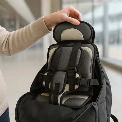 Cadeira Auto Infantil Portátil Dobrável com Arnês de Segurança para Viagem