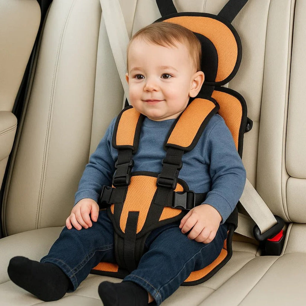 Cadeira Auto Infantil Portátil Dobrável com Arnês de Segurança para Viagem