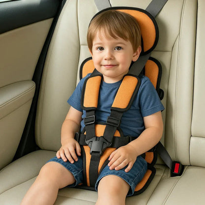 Cadeira Auto Infantil Portátil Dobrável com Arnês de Segurança para Viagem