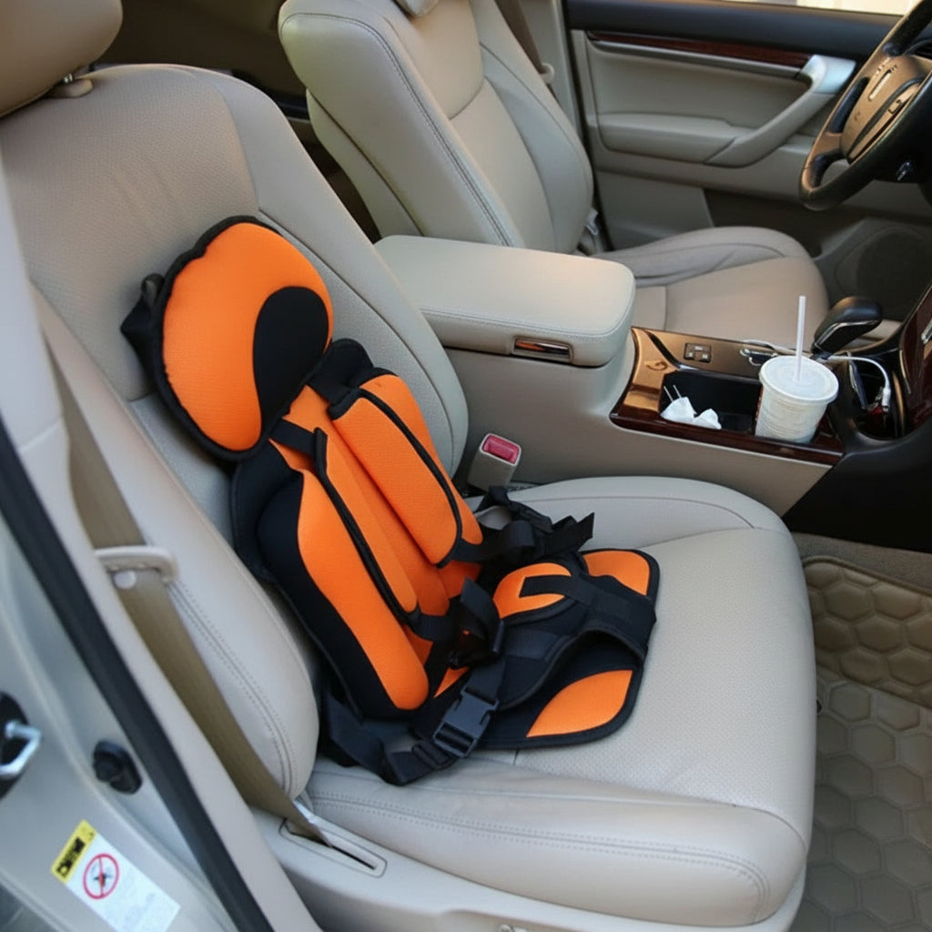 Cadeira Auto Infantil Portátil Dobrável com Arnês de Segurança para Viagem