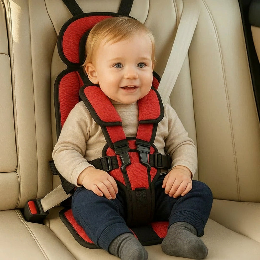 Cadeira Auto Infantil Portátil Dobrável com Arnês de Segurança para Viagem