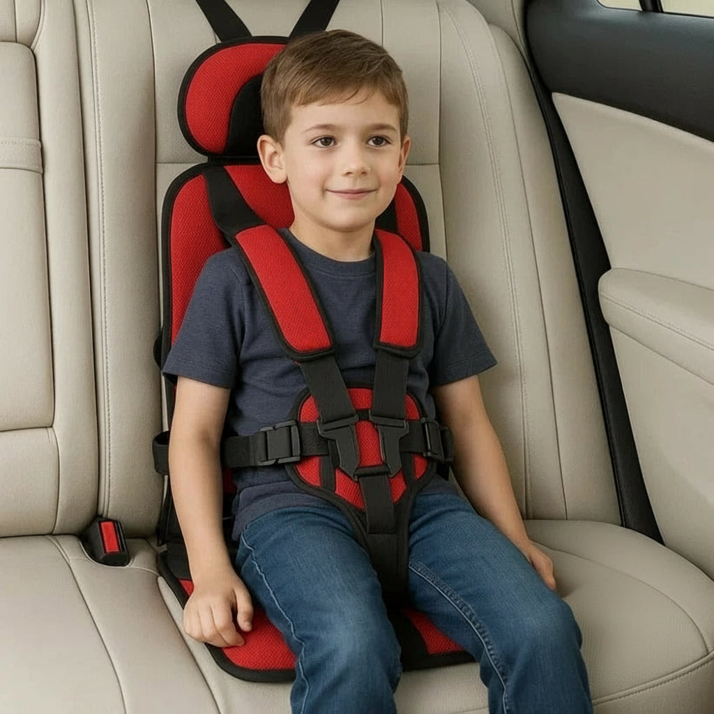 Cadeira Auto Infantil Portátil Dobrável com Arnês de Segurança para Viagem