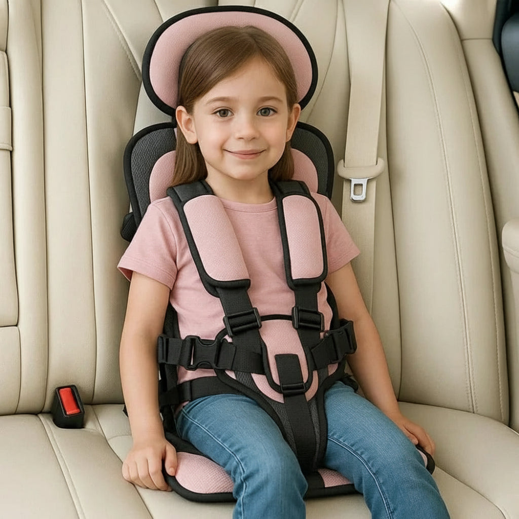 Cadeira Auto Infantil Portátil Dobrável com Arnês de Segurança para Viagem