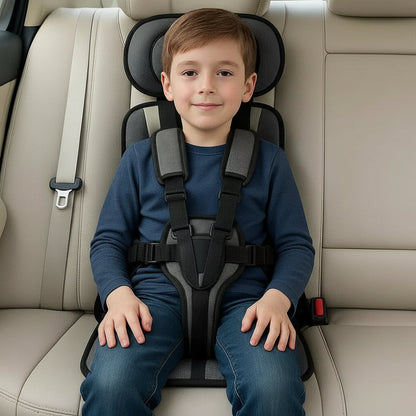 Cadeira Auto Infantil Portátil Dobrável com Arnês de Segurança para Viagem