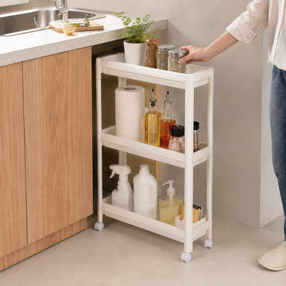 Kitchen Storage Rack Rolling Space Saving Design