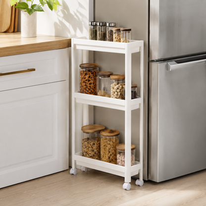 Kitchen Storage Rack Rolling Space Saving Design